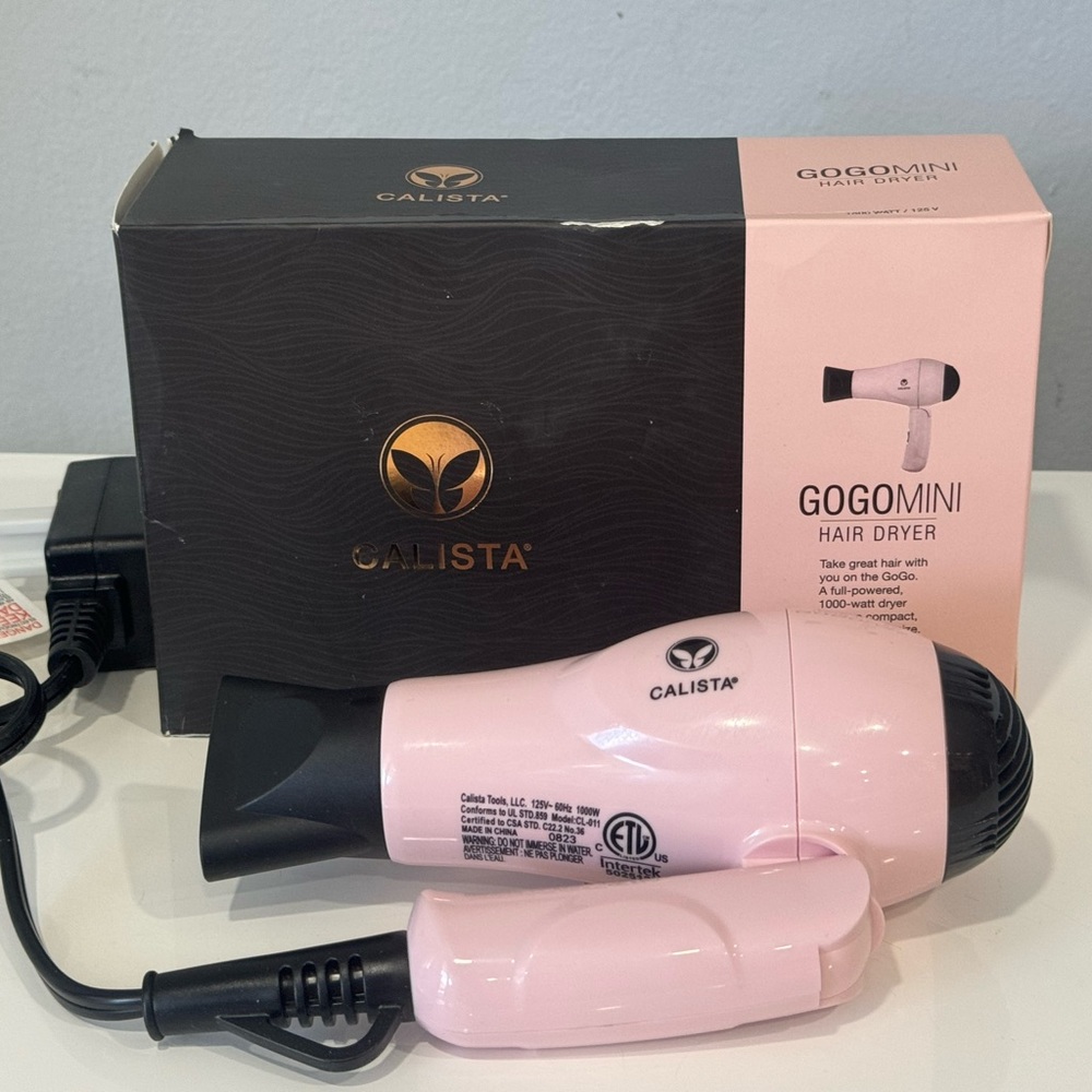 Calista GoGoMini Pink Compact Hair Dryer 1000 watt (blush)
